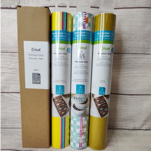 Cricut Premium Vinyl Removable  Matt - Lot of 4 Rolls - Picture 1 of 8